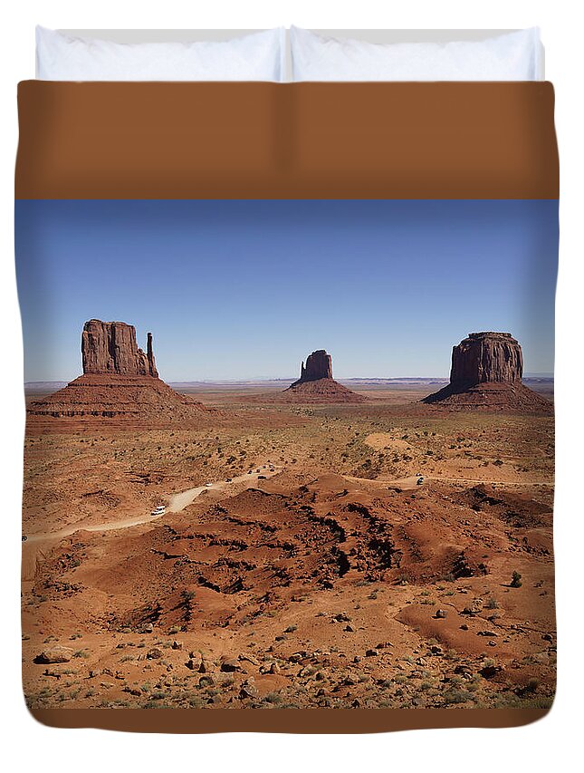 531241 Duvet Cover featuring the photograph Mittens In Monument Valley Arizona by Hiroya Minakuchi