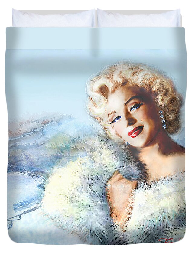 Marilyn Monroe Duvet Cover featuring the painting MM 126 d 4 auf A4 by Theo Danella