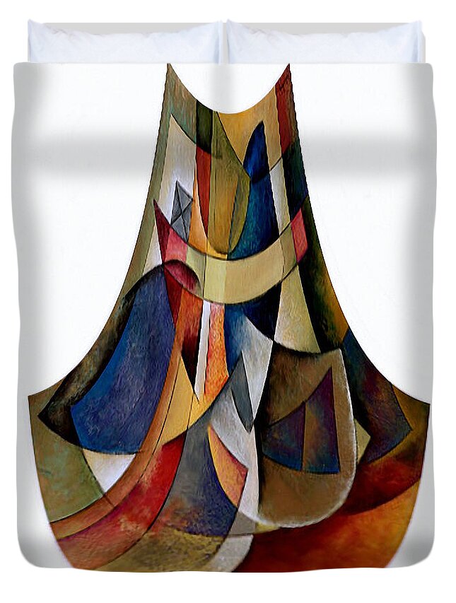 Art Duvet Cover featuring the digital art Modern Vase by Rafael Salazar