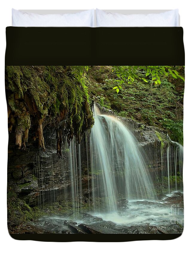 Mohawk Falls Duvet Cover featuring the photograph Mohawk Streams And Roots by Adam Jewell