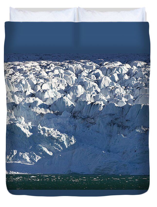 Feb0514 Duvet Cover featuring the photograph Monaco Glacier Liefdefjorden Norway by Konrad Wothe