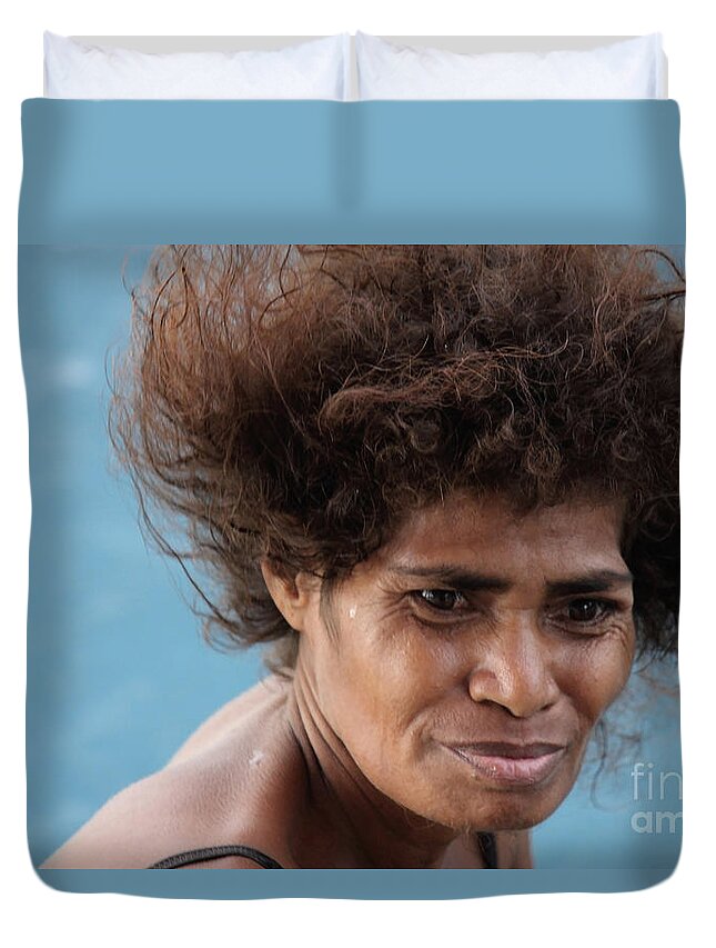 Papua New Guinea Duvet Cover featuring the photograph Monica from Papua New Guinea by Jola Martysz