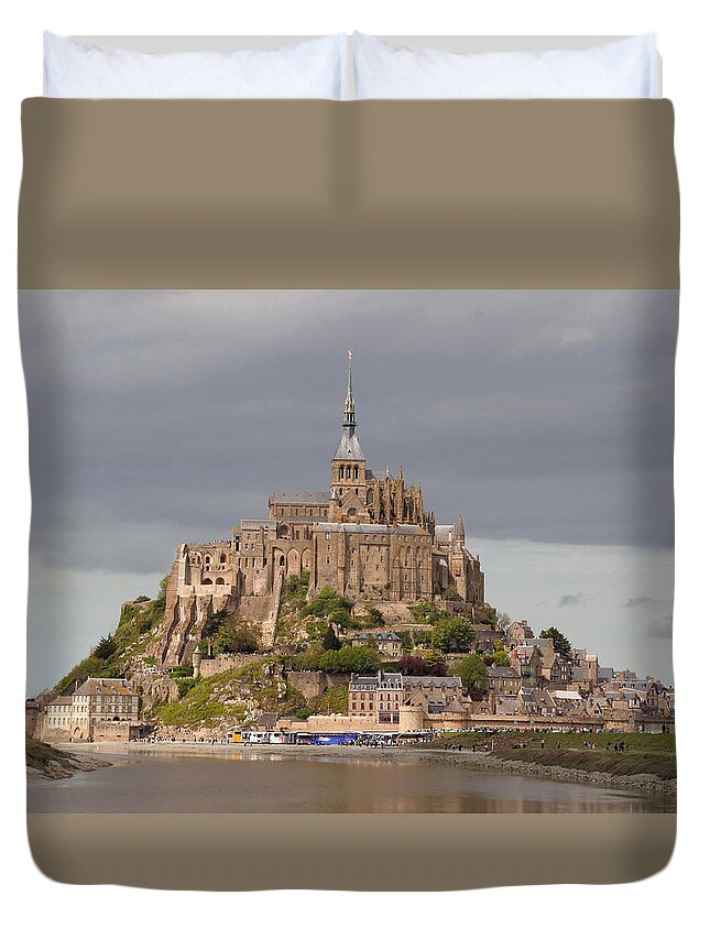 Mont St Michel Duvet Cover featuring the photograph Mont St Michel by Wes and Dotty Weber