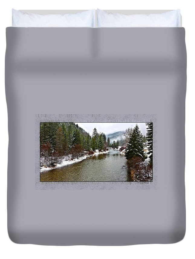 Montana Duvet Cover featuring the photograph Montana Winter Frame by Susan Kinney
