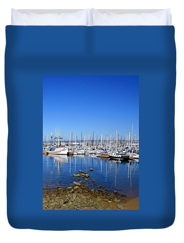 Boats Duvet Cover featuring the photograph Monterey-7 by Dean Ferreira