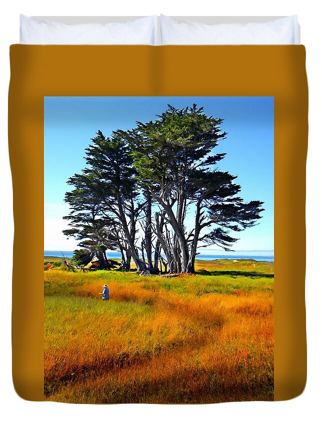 Monterey Cyprus Grove Duvet Cover featuring the photograph Monterey Cyprus Grove by Frank Wilson