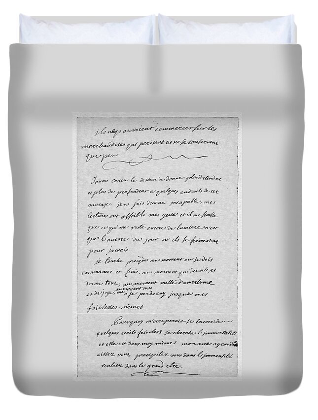 1750 Duvet Cover featuring the painting Montesquieu Penses by Granger
