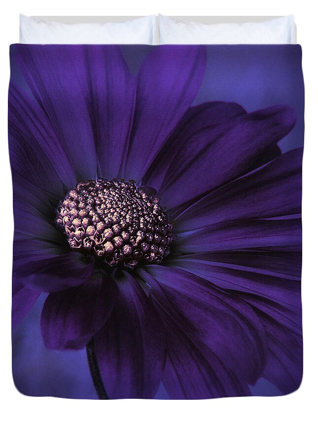 Floral Duvet Cover featuring the photograph Mood Indigo by Darlene Kwiatkowski
