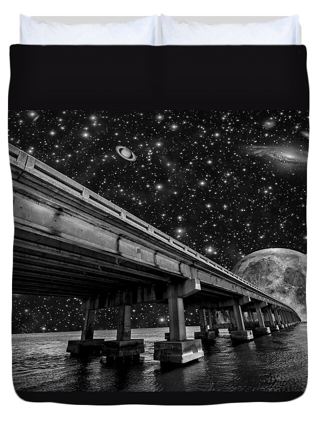 Surreal Duvet Cover featuring the photograph Moon Bridge by Kevin Cable