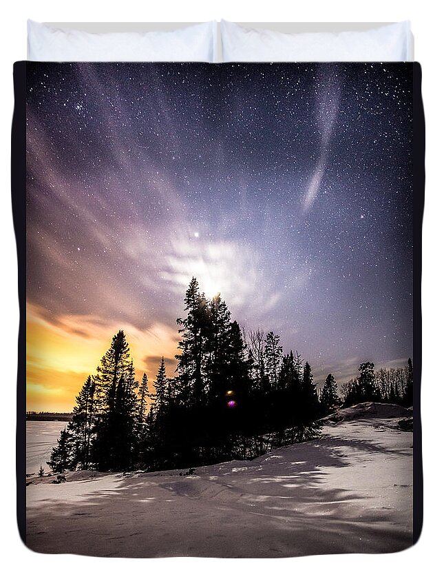 Astrophotography Duvet Cover featuring the photograph Moon Shadows by Jakub Sisak