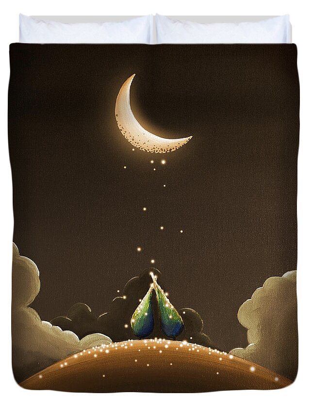 Moon Duvet Cover featuring the painting Moondust by Cindy Thornton