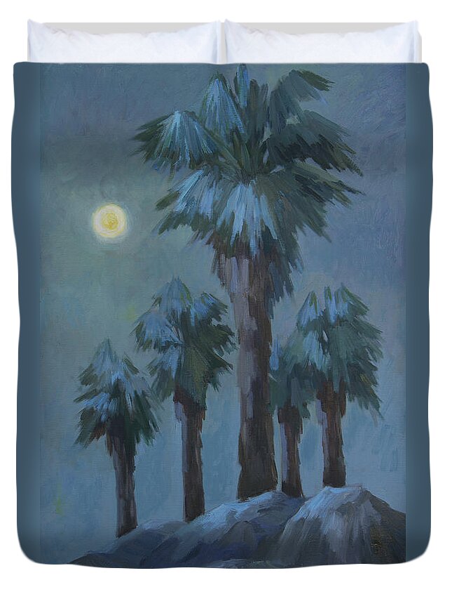 Moonrise Duvet Cover featuring the painting Moonrise 2 by Diane McClary