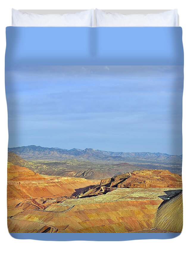 Morenci Mine Duvet Cover featuring the photograph Morenci - A Beauty of a Copper Mine by Alexandra Till