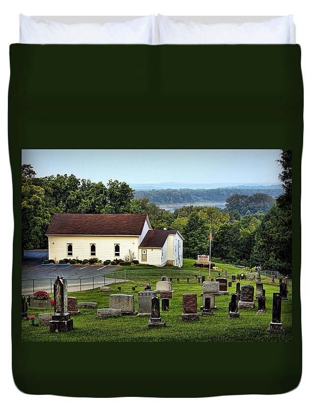 Goshen Duvet Cover featuring the photograph Morning at Goshen by Cricket Hackmann