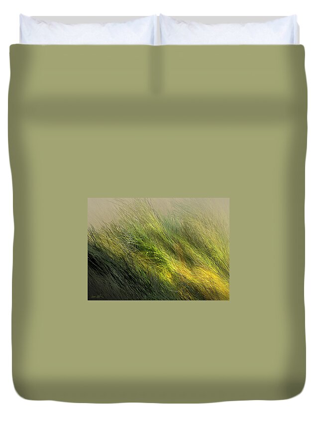 Landscape Duvet Cover featuring the digital art Morning Dew Drops by Aaron Blaise