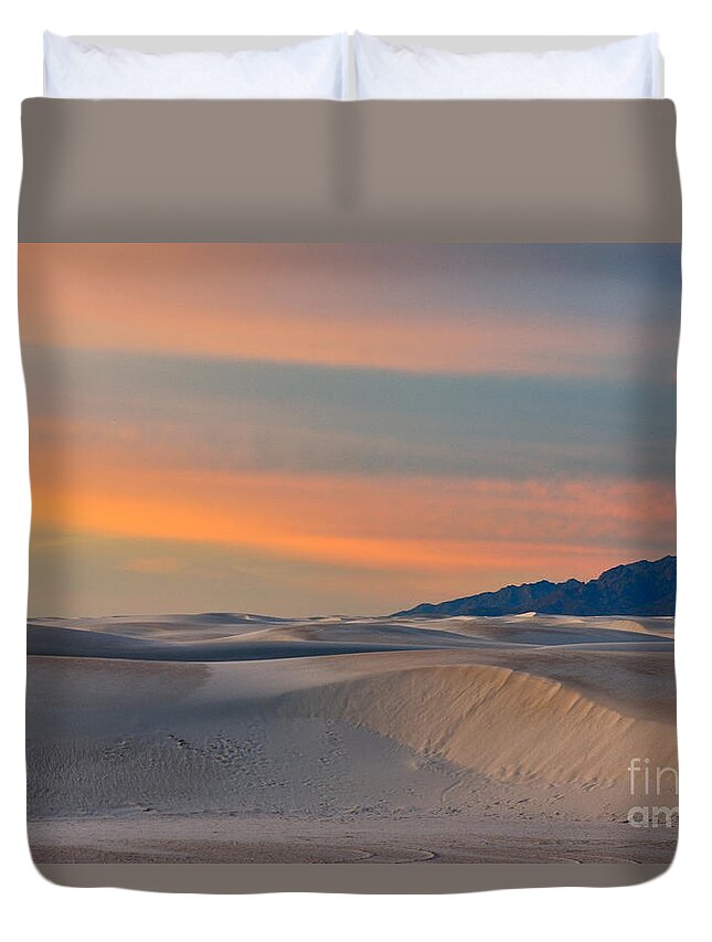 New Mexico Duvet Cover featuring the photograph Morning Glory in White Sands by Sandra Bronstein