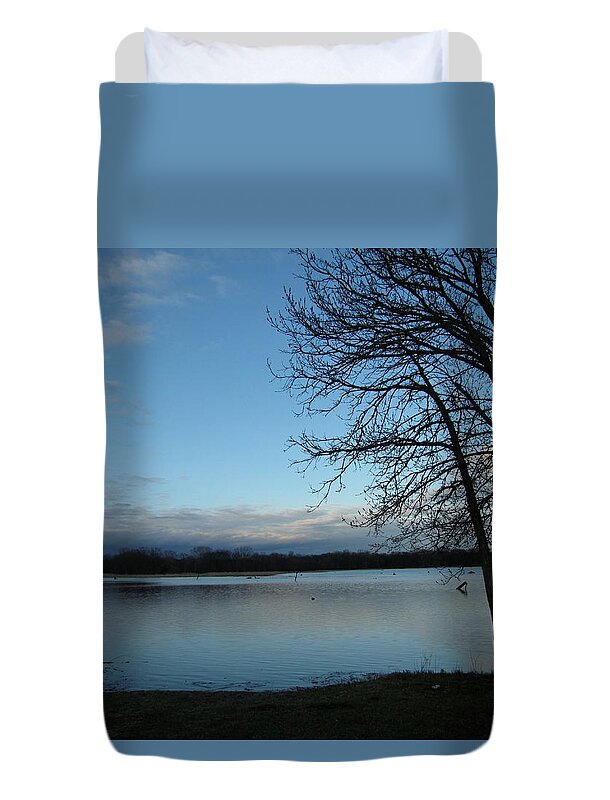 Blue Duvet Cover featuring the photograph Morning Mood by Lori Frisch