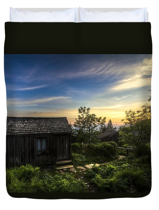 Appalachia Duvet Cover featuring the photograph Morning Sky Over Mt. LeConte by Debra and Dave Vanderlaan
