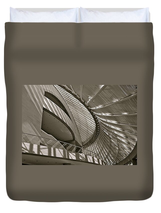 I. M. Pei Duvet Cover featuring the photograph Mort Myerson Symphony Hall Interior by John Babis