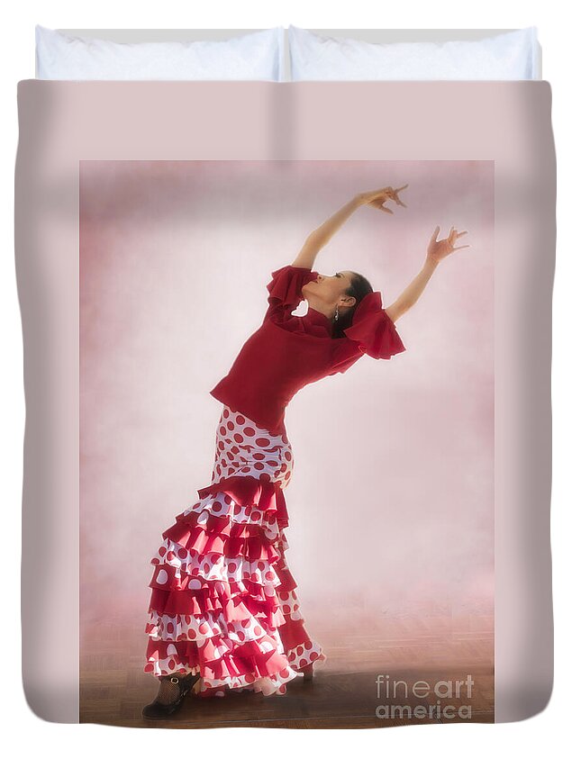 Mosaico Flamenceo Dancer Duvet Cover featuring the photograph Mosaico Flamenco Dancer by Priscilla Burgers