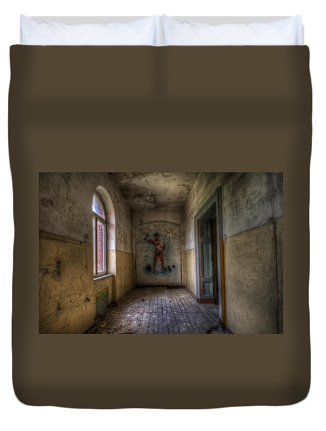Eerie Duvet Cover featuring the digital art Moscow muscles by Nathan Wright