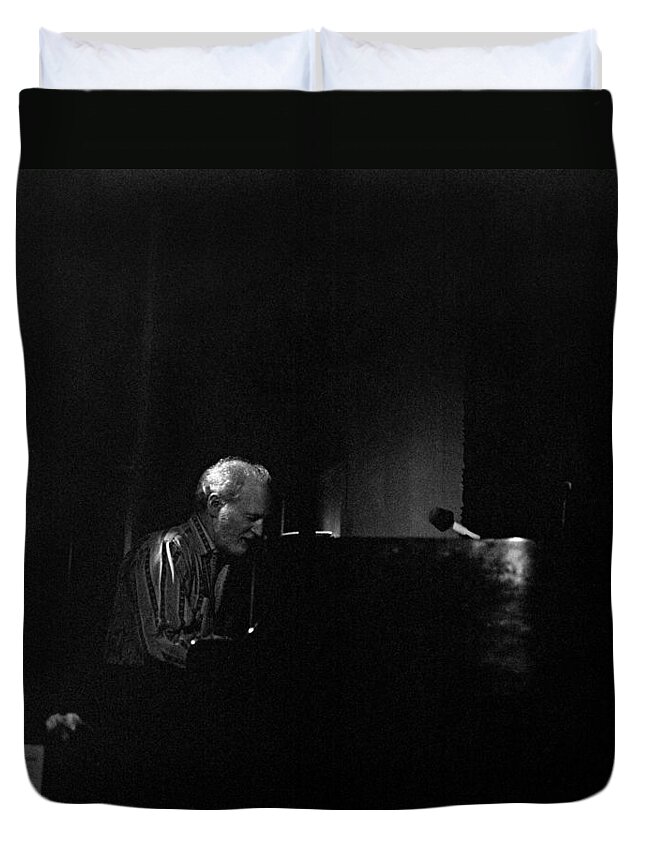 Jazz Alley Duvet Cover featuring the photograph Mose Allison 1 by Lee Santa