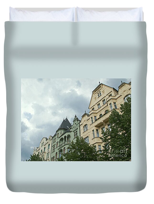 Prague Duvet Cover featuring the photograph Mostly Rainy Day by Ann Horn