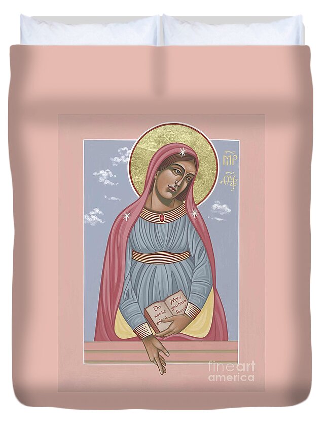 Mother Of God Duvet Cover featuring the painting Mother of Holy Hope 263 by William Hart McNichols
