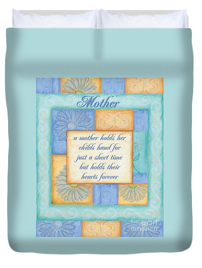 Spa Duvet Cover featuring the painting Mother's Day Spa card by Debbie DeWitt