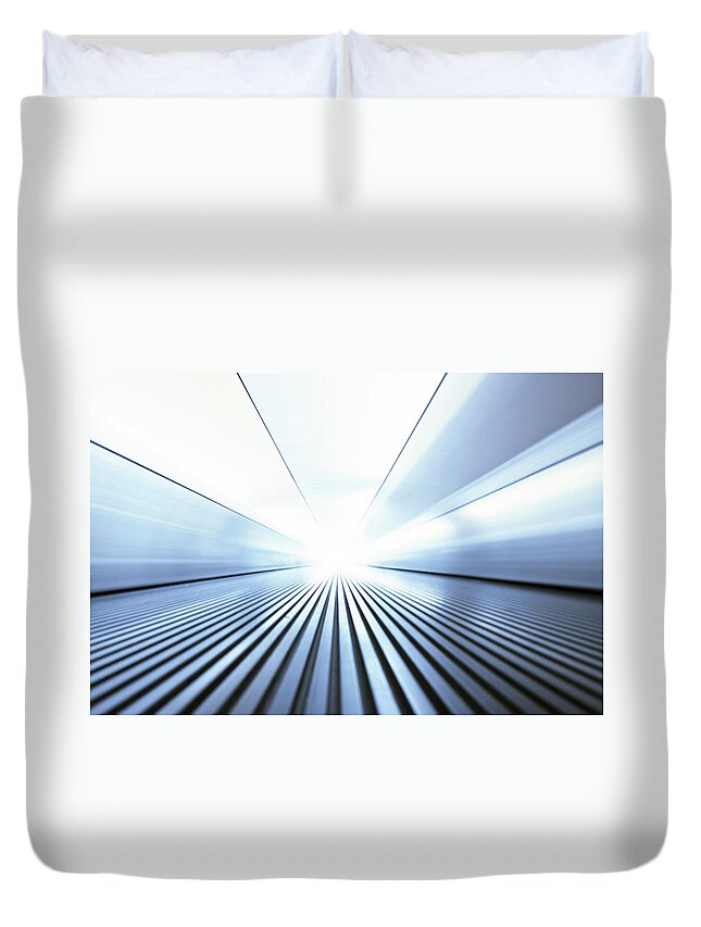 Motion Duvet Cover featuring the photograph Motion To The Light by Tunart
