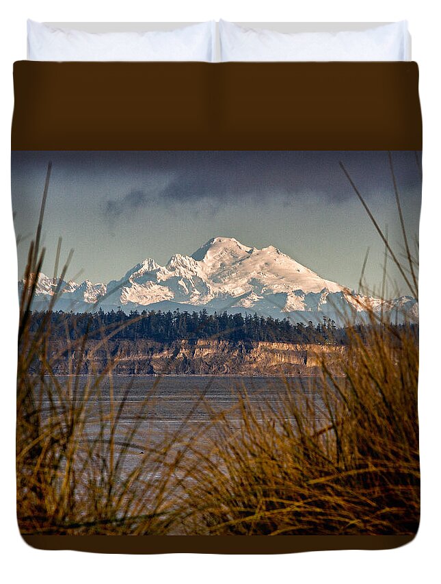 Mount Baker Duvet Cover featuring the photograph Mount Baker From Port Townsend by Robert Woodward