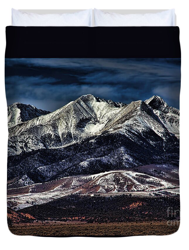 Jon Burch Duvet Cover featuring the photograph Mount Blanca by Jon Burch Photography