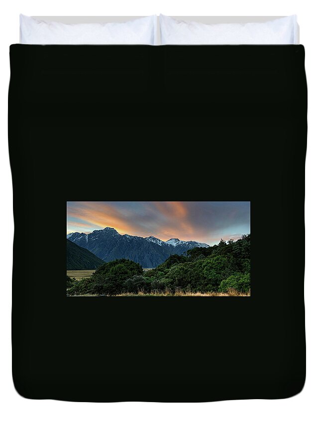 Tranquility Duvet Cover featuring the photograph Mount Cook National Park by Photo Art By Mandy