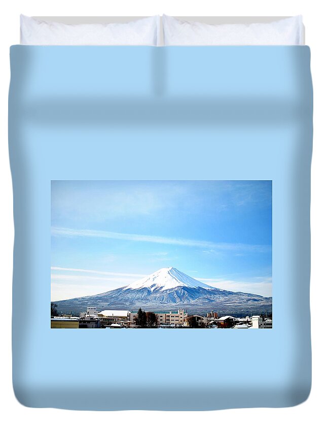 Scenics Duvet Cover featuring the photograph Mount Fuji by Jocelyn Khoo