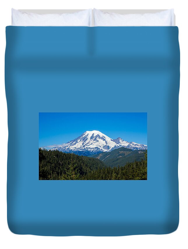 Landscape Duvet Cover featuring the photograph Mount Rainier by John M Bailey