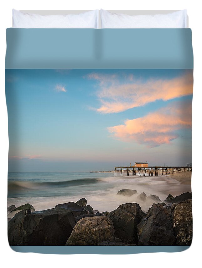 New Jersey Duvet Cover featuring the photograph Move Over Moon by Kristopher Schoenleber