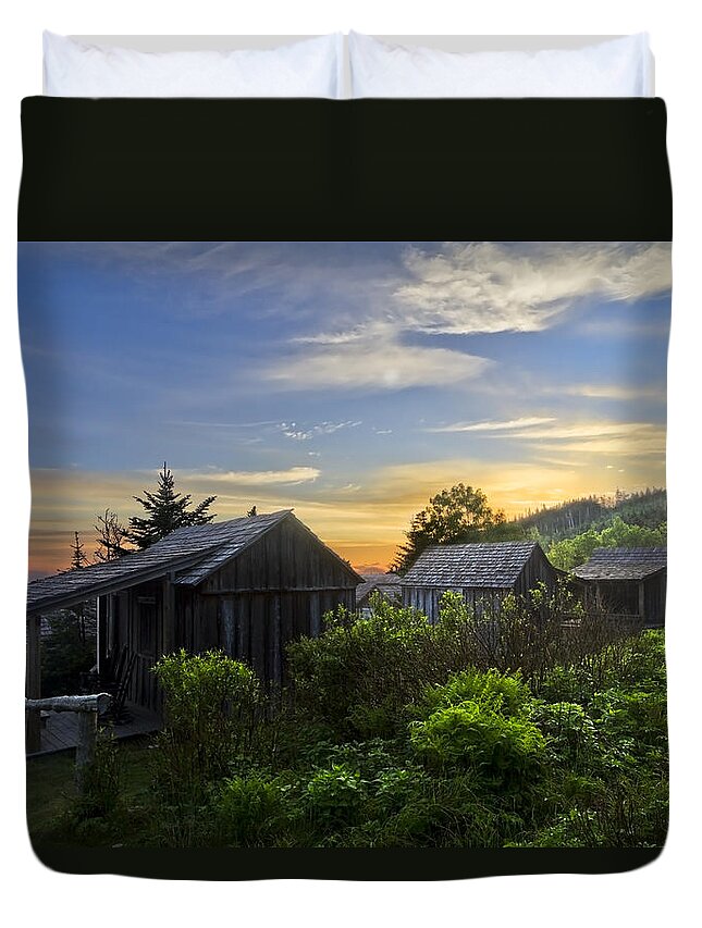 Appalachia Duvet Cover featuring the photograph Mt LeConte Before Dawn by Debra and Dave Vanderlaan