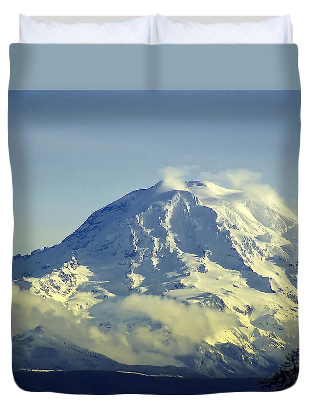National Park Duvet Cover featuring the photograph Mt. Rainier Washington by Ron Roberts
