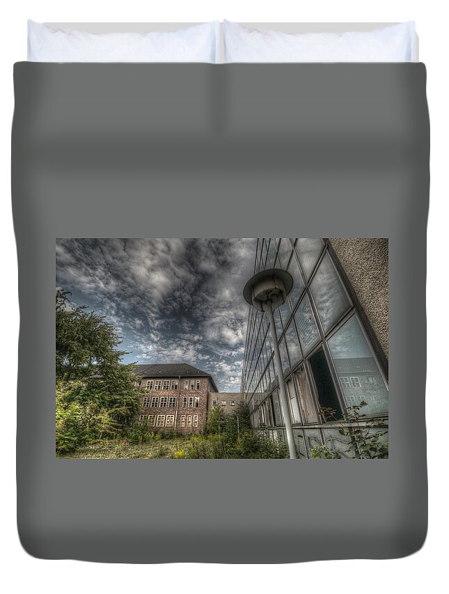 Old Duvet Cover featuring the digital art Music school light by Nathan Wright
