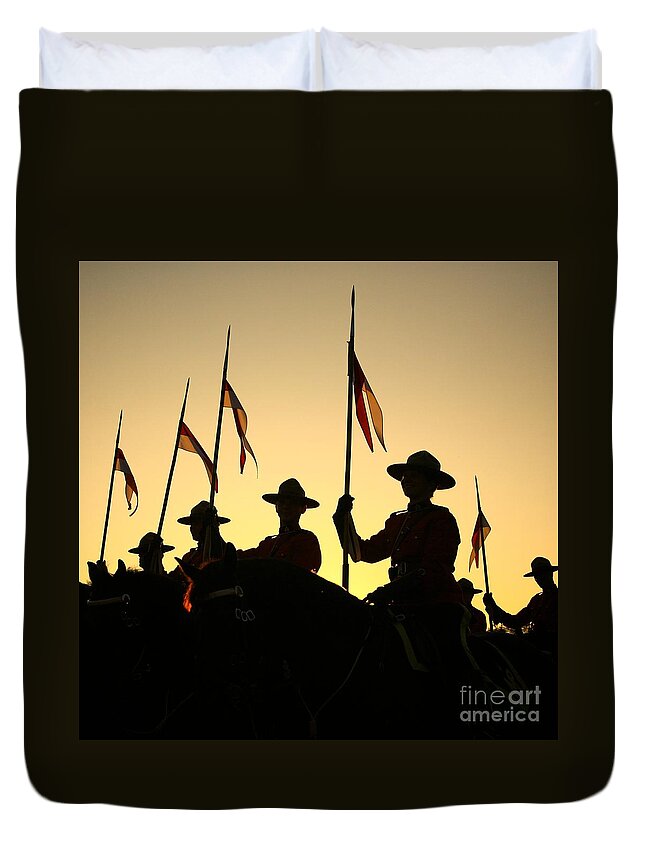 Rcmp Duvet Cover featuring the photograph Musical Ride by Chris Dutton