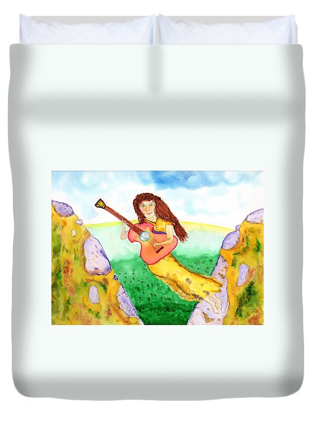 Jim Taylor Duvet Cover featuring the painting Musical Spirit 11 by Jim Taylor