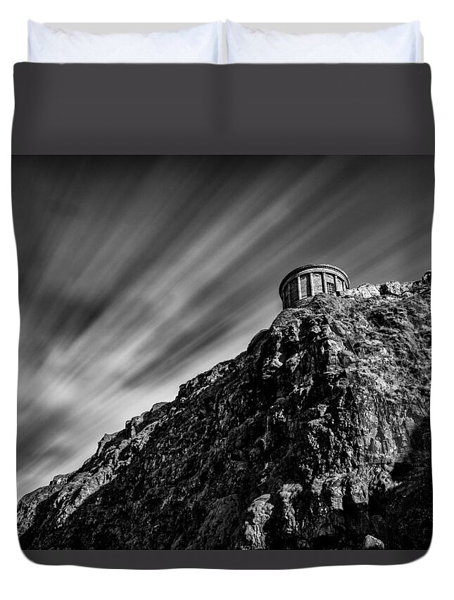 Ireland Duvet Cover featuring the photograph Mussenden Temple - On the Edge by Nigel R Bell
