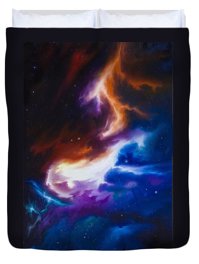  James C. Hill Duvet Cover featuring the painting Mutara Nebula by James Hill