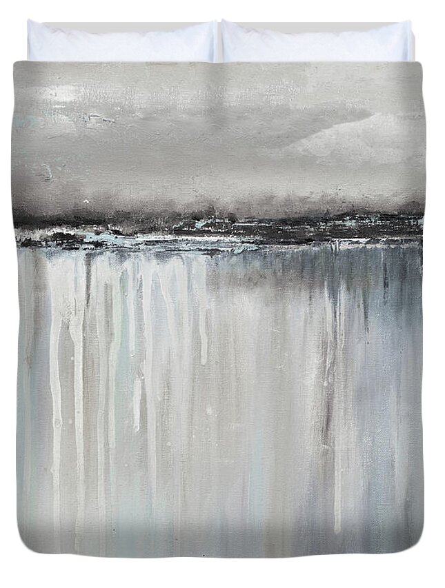 Muted Duvet Cover featuring the painting Muted Paysage I by Patricia Pinto