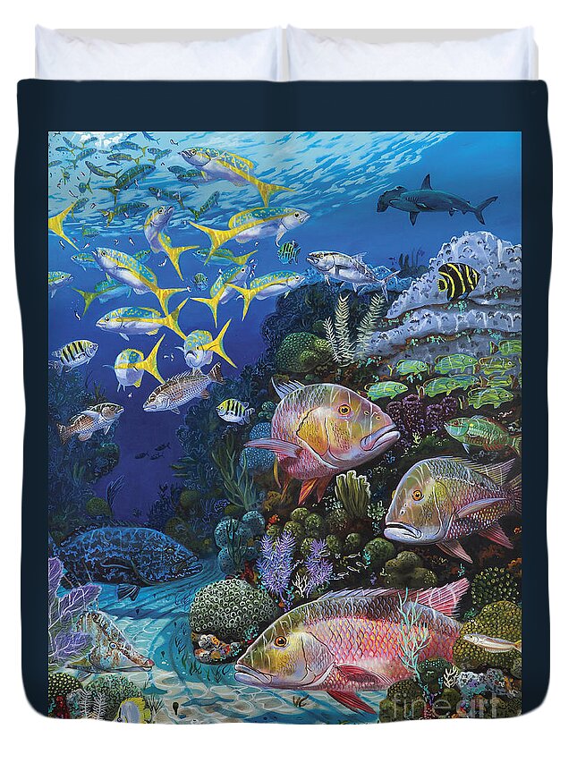Mutton Duvet Cover featuring the painting Mutton Reef Re002 by Carey Chen