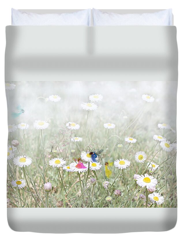 Fairies Duvet Cover featuring the mixed media My Fairies by Kume Bryant