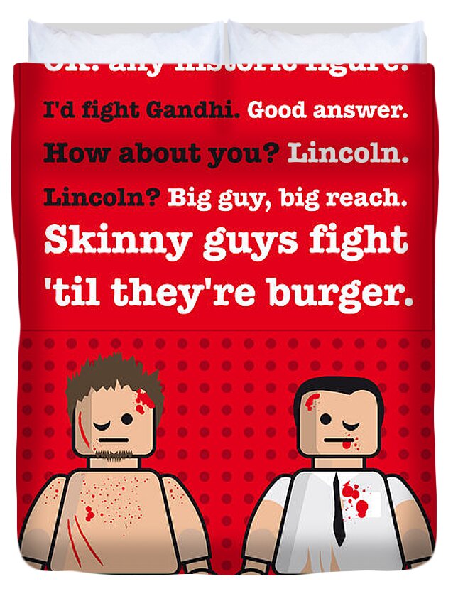 My Fight Club Lego Dialogue Poster Duvet Cover For Sale By