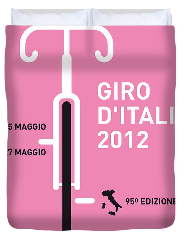 Giro D' Italia Duvet Cover featuring the digital art My Giro D' Italia Minimal Poster by Chungkong Art