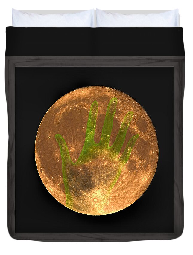 Full Moon Duvet Cover featuring the mixed media My Moon by Kellice Swaggerty
