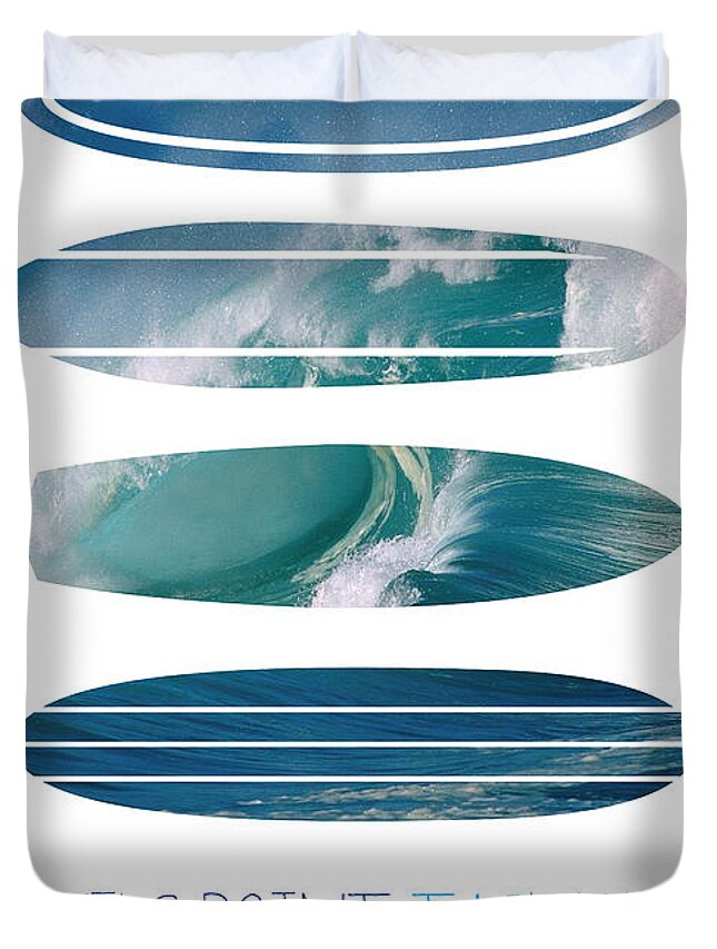 Minimal Duvet Cover featuring the digital art My Surfspots poster-5-Devils-Point-Tasmania by Chungkong Art